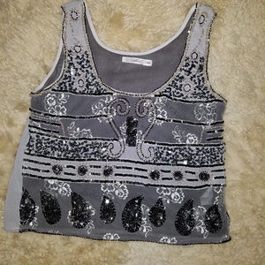 Absolutely Stunning Beaded & Mesh Dressy Tank